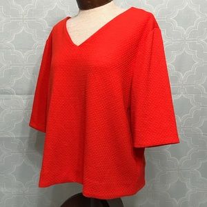 Ann Taylor Bright Orange Red Blouse